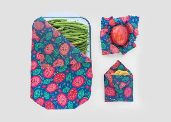 Beeswax Food Wrap - Dragonfruit Print