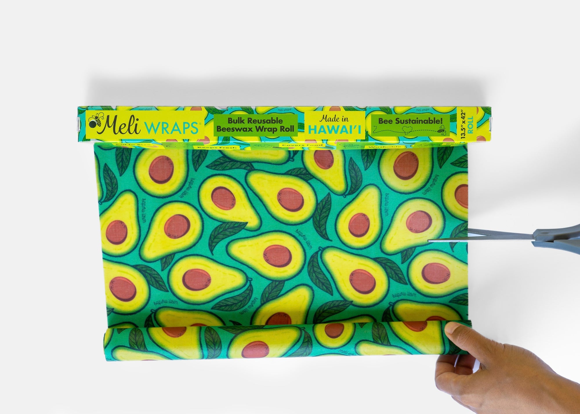 Beeswax Wrap Bulk Roll - Avocado Print