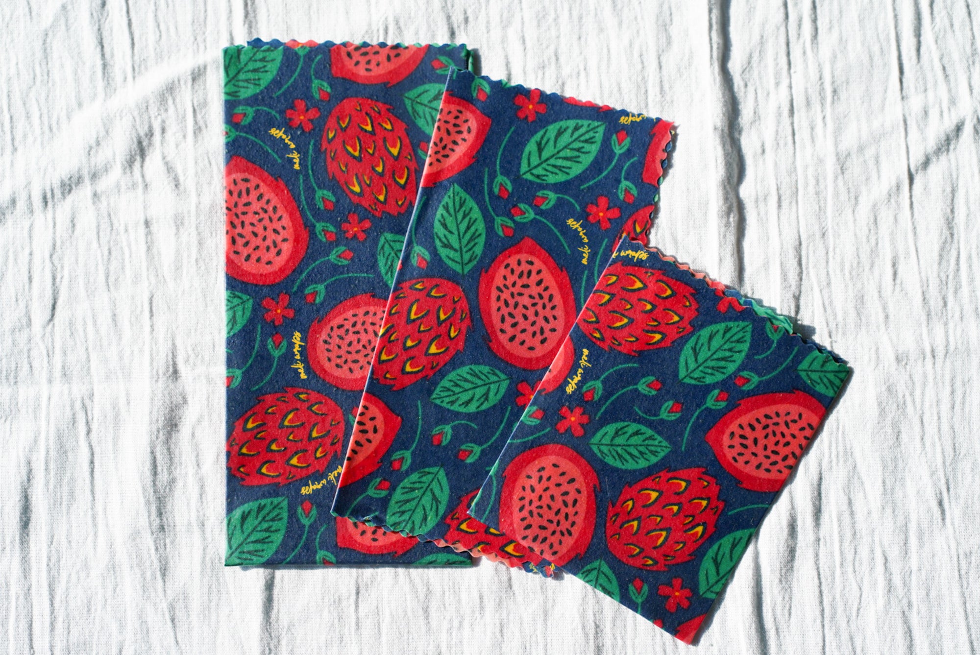 Beeswax Food Wrap - Dragonfruit Print