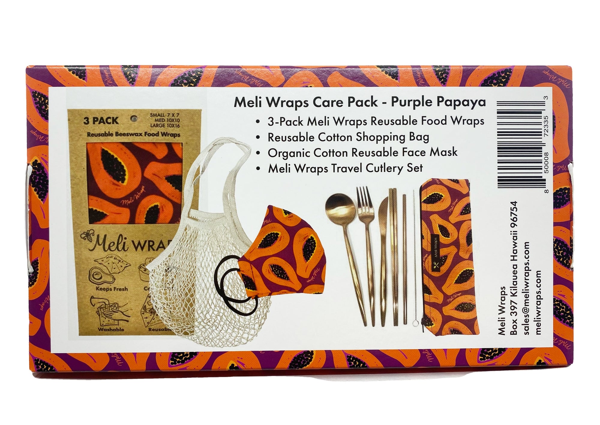 Meli Wraps Care Collection Purple Papaya Care Pack