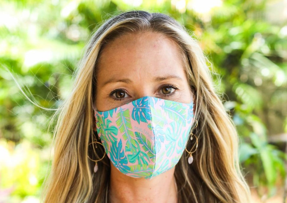 Meli Wraps 100% GOTS Organic Cotton Face Mask - Kahanu Print