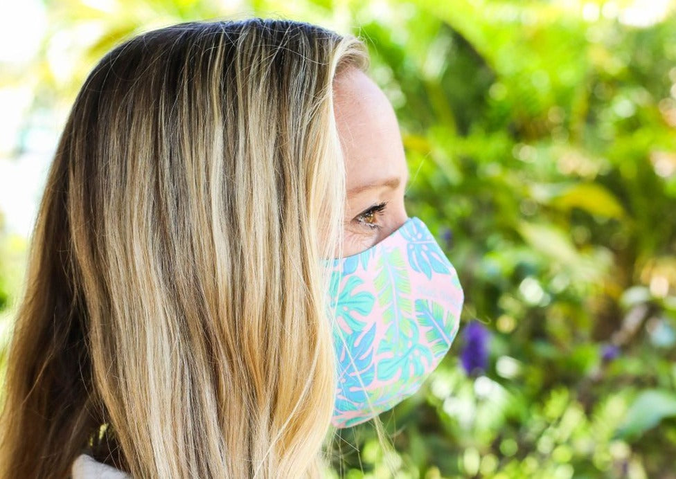 Meli Wraps 100% GOTS Organic Cotton Face Mask - Kahanu Print