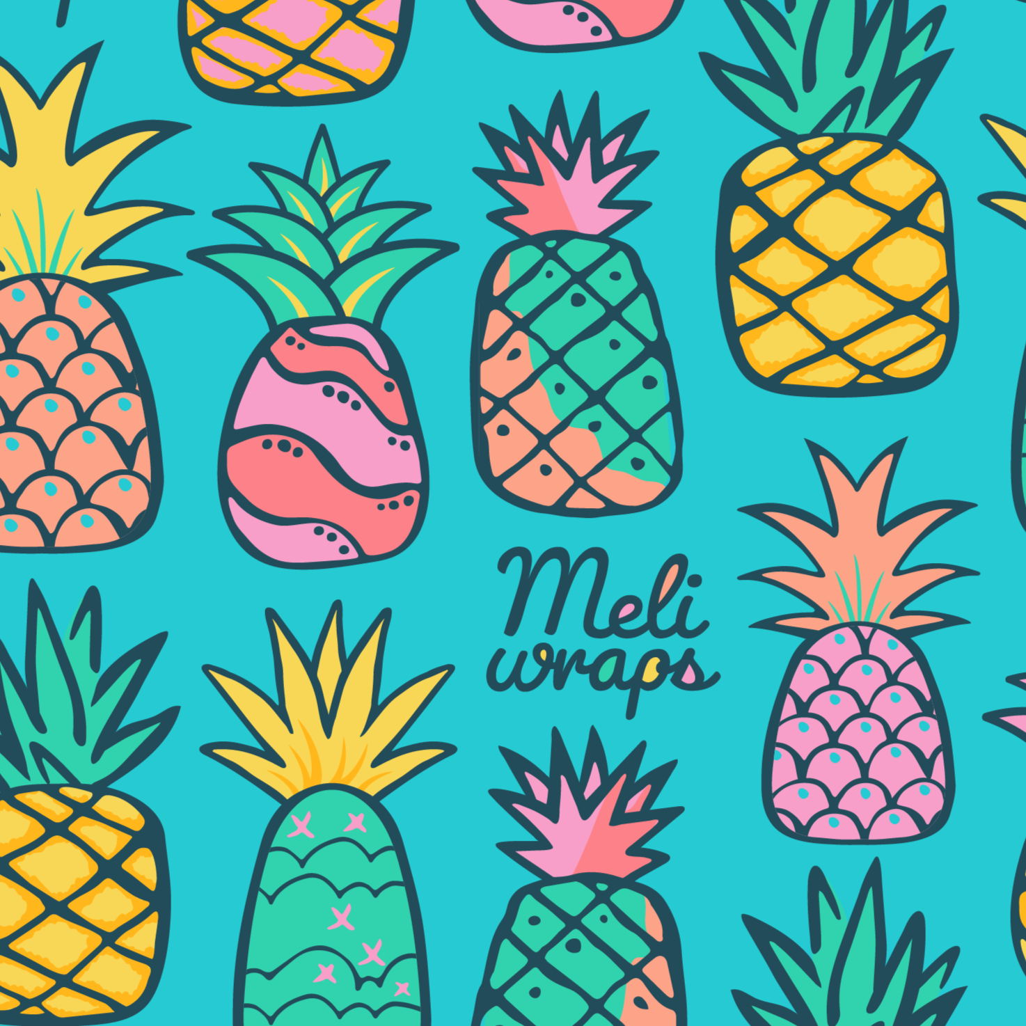 Beeswax Food Wrap - Pineapple Print