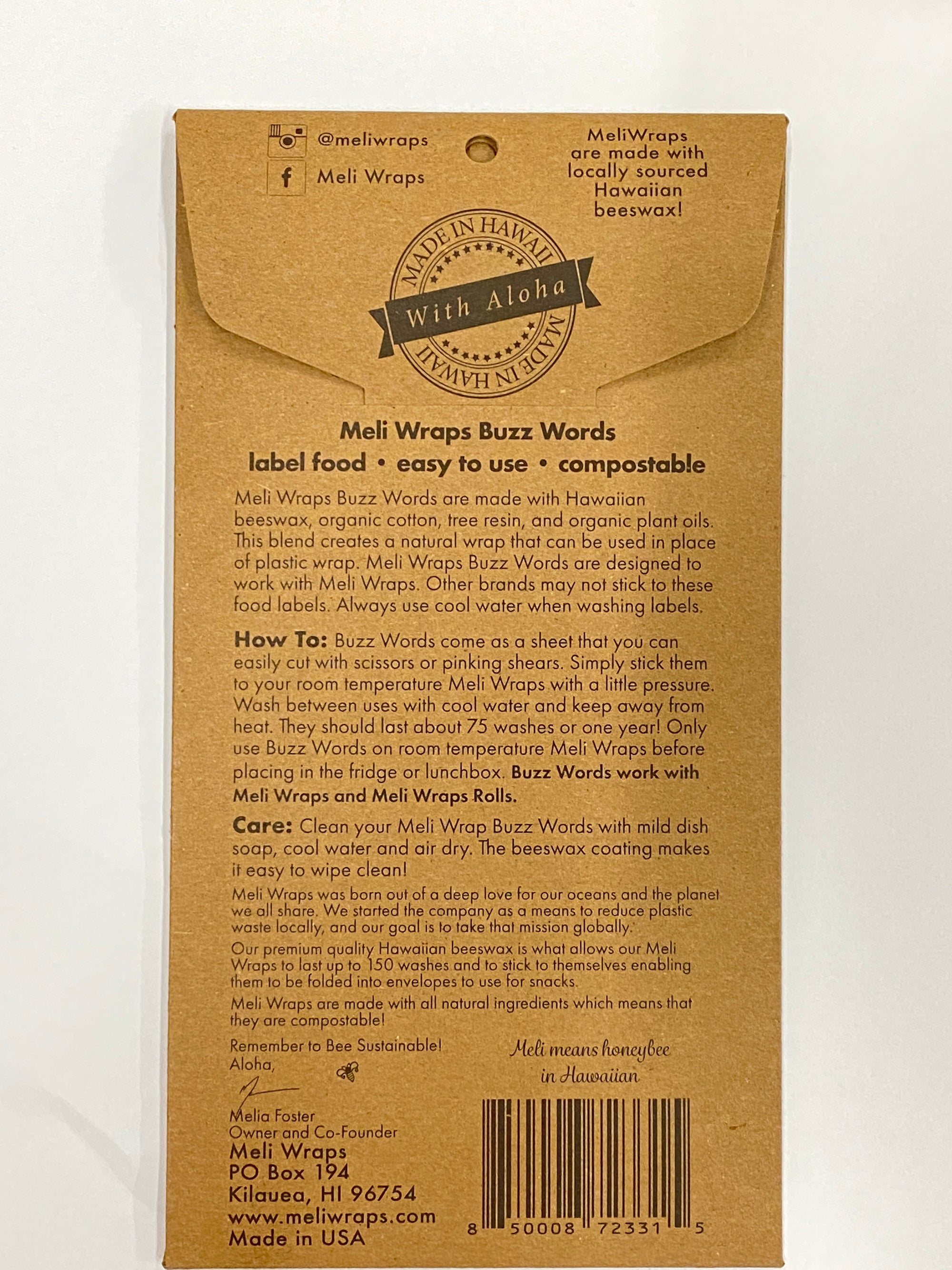 Buzz Words- Beeswax Wrap Food Labels