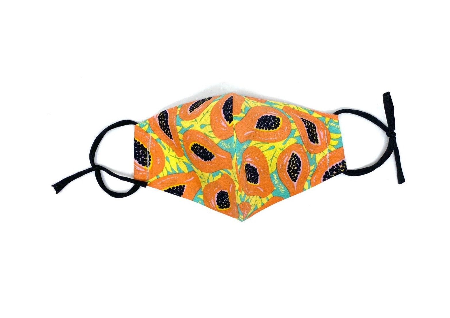 Meli Wraps 100% GOTS Organic Cotton Face Mask - Tropical Papaya Print