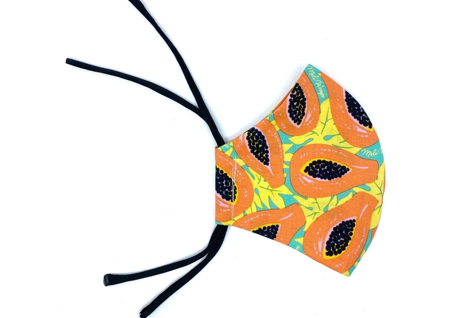 Meli Wraps 100% GOTS Organic Cotton Face Mask - Tropical Papaya Print
