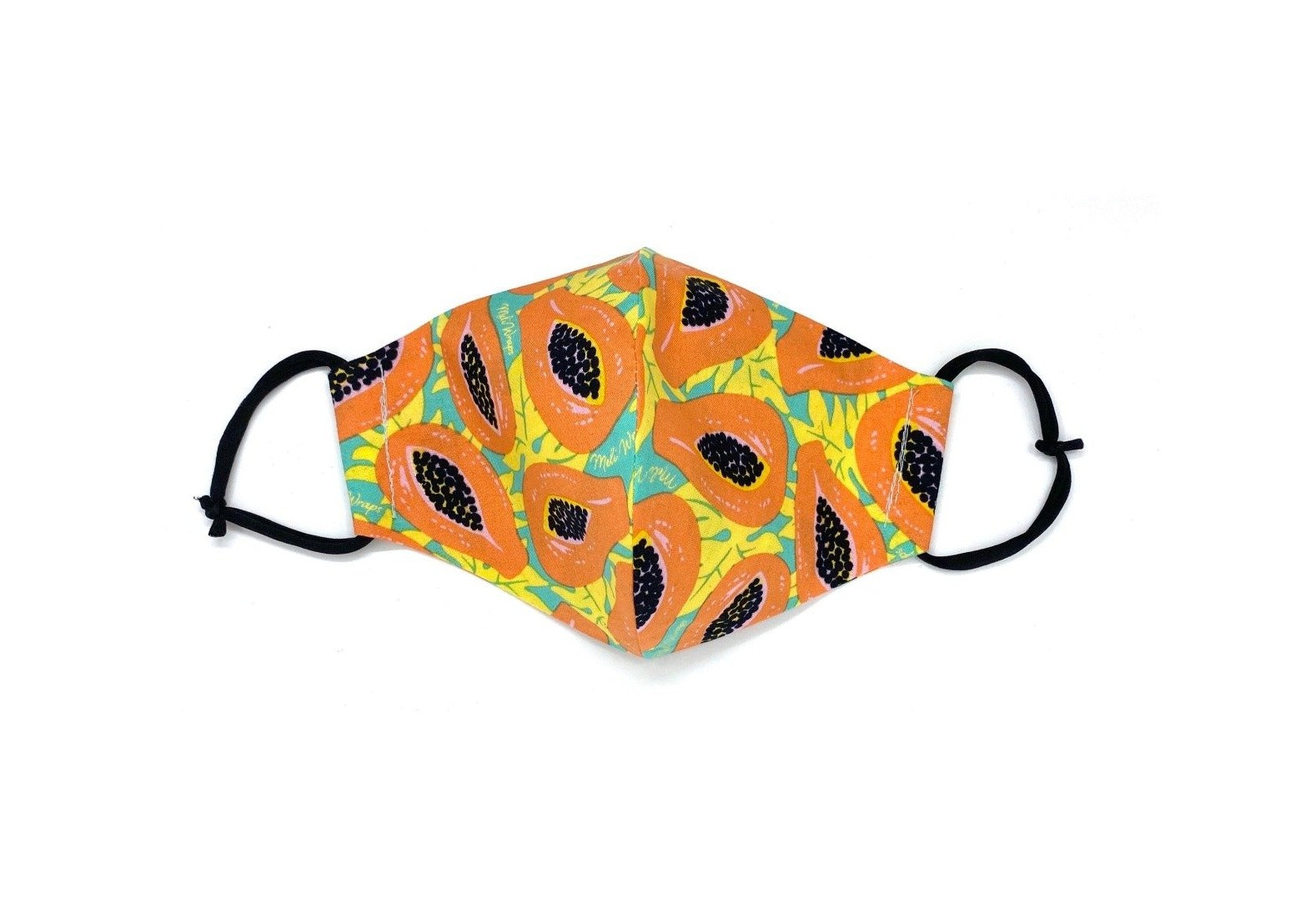 Meli Wraps 100% GOTS Organic Cotton Face Mask - Tropical Papaya Print
