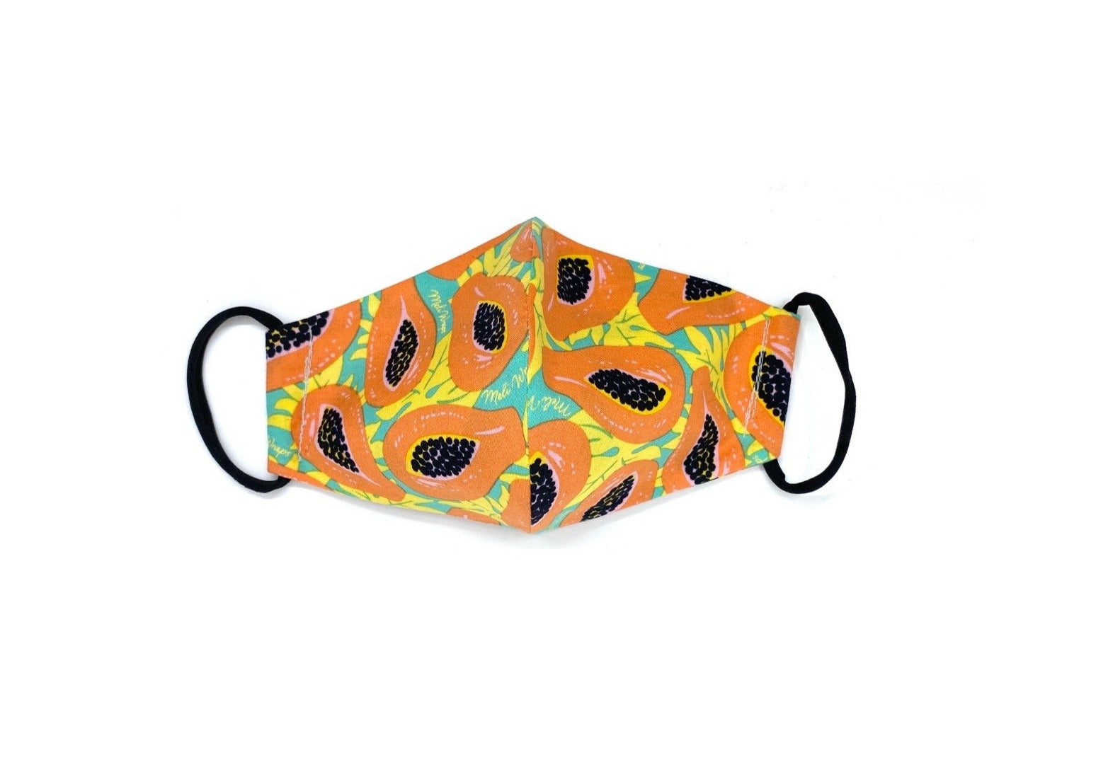 Meli Wraps 100% GOTS Organic Cotton Face Mask - Tropical Papaya Print