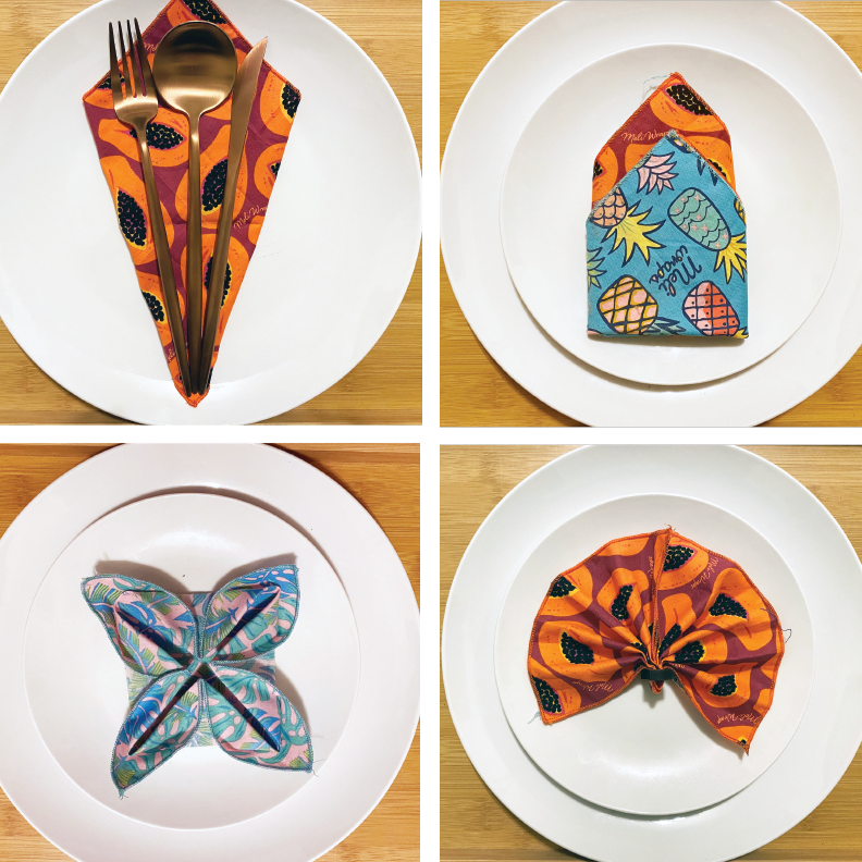 Four Hawaiian Holiday Napkin Folds