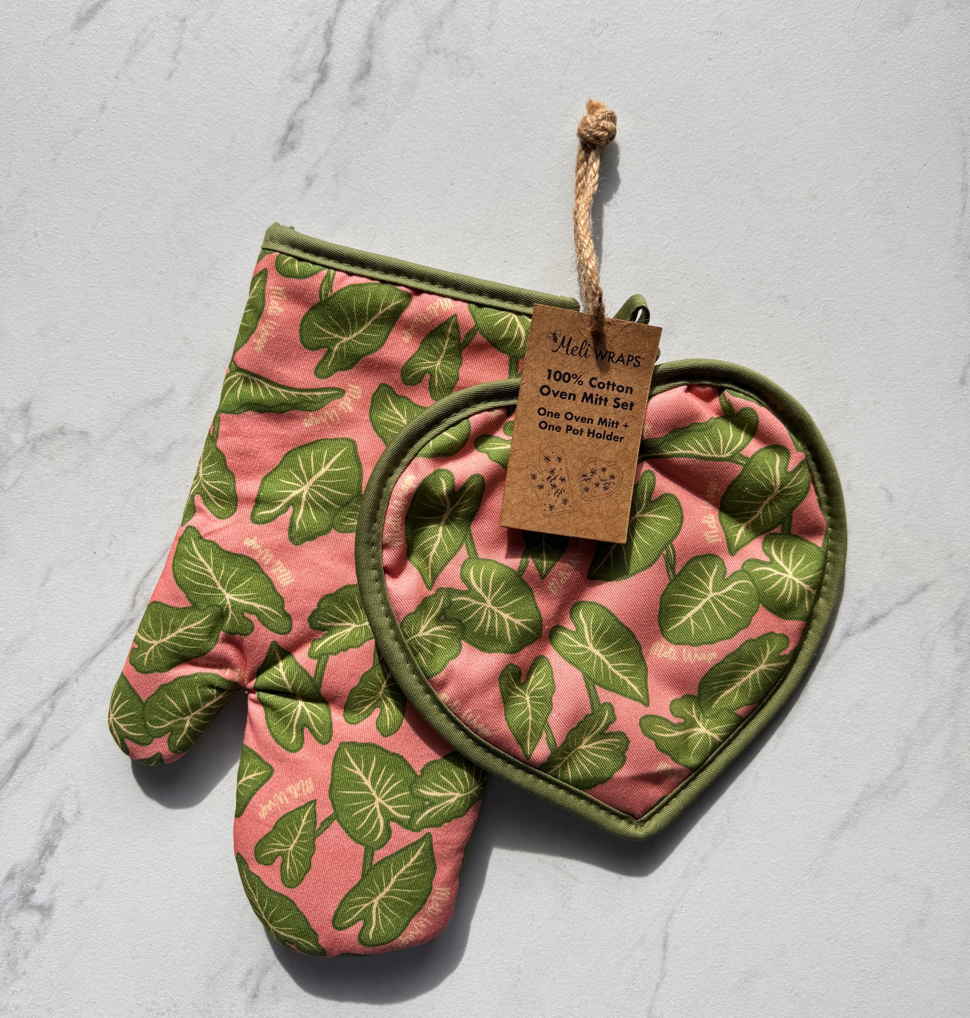 Pot Holder + Oven Mitt Set Kalo Print