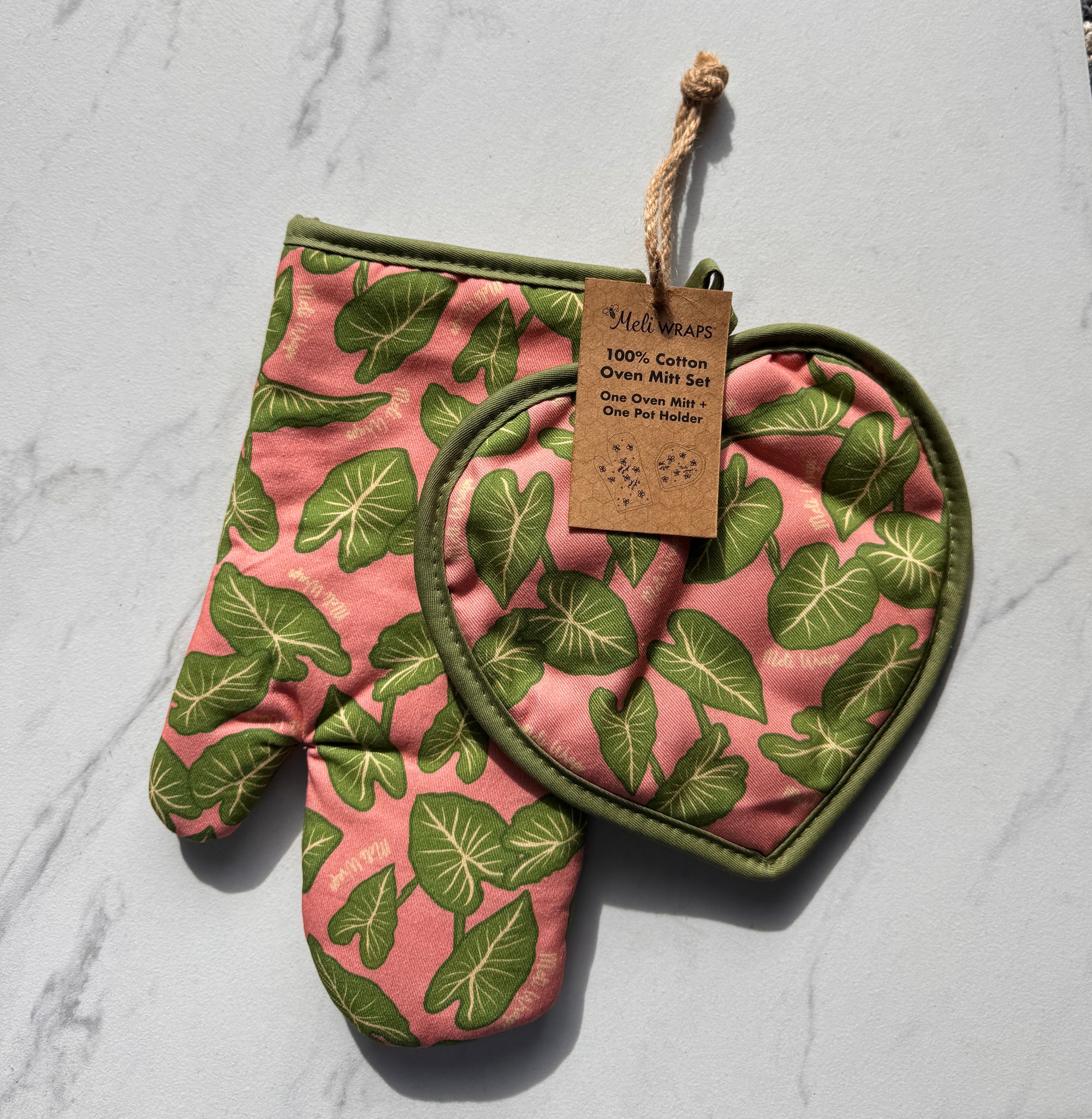 Pot Holder + Oven Mitt Set Kalo Print