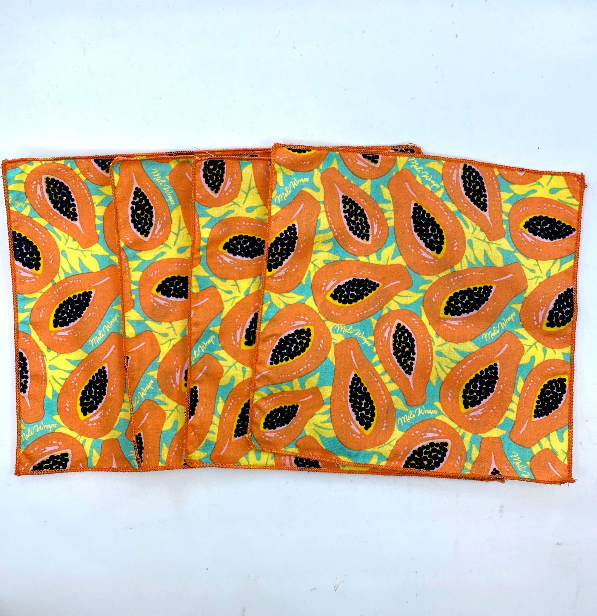 Meli Wraps Organic Cotton Reusable  Napkin - Tropical Papaya