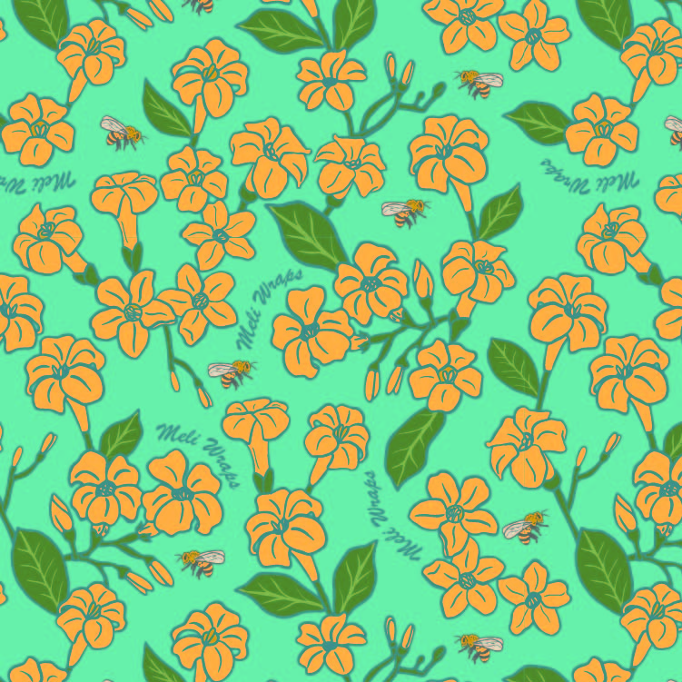 Beeswax Food Wrap - Puakenikeni Print