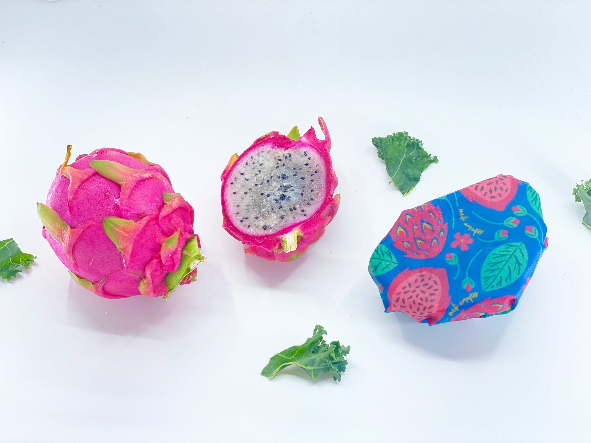 Beeswax Food Wrap - Dragonfruit Print