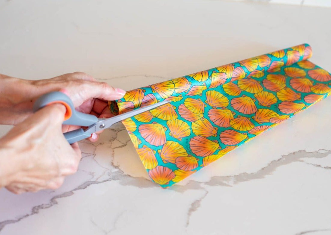 Beeswax Wrap Bulk Roll - Shells Print